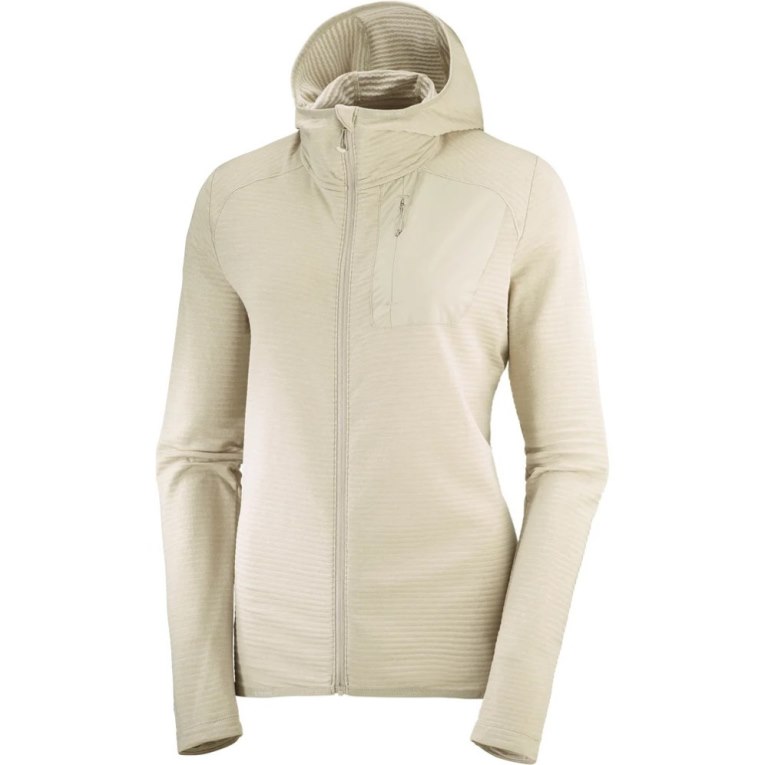 Chaquetas Salomon Essential Lightwarm Encapuchado Mujer Creme | MX UHFQ639